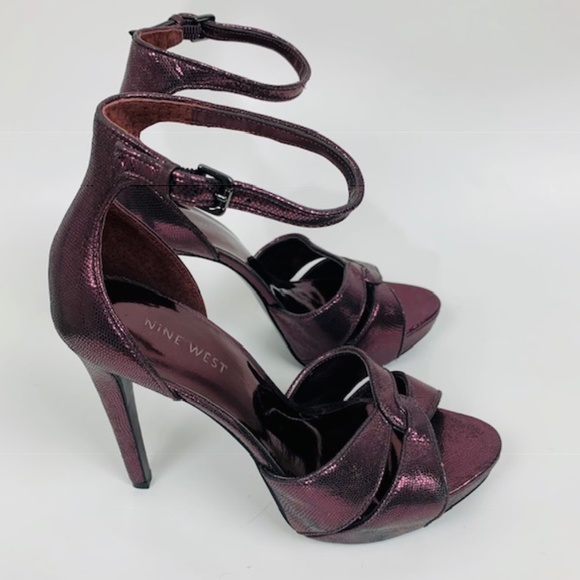 Nine West metallic grape/purple heels. 7M. NWOT. - Picture 7 of 16